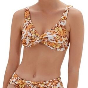 Jonathan Simkhai Lexi Floral Twist Bikini Top NEW Swim